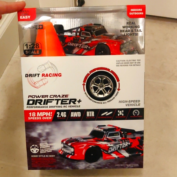 Power Craze Drifter+ RC Ultra-Fast Acceleration with Top Speed Over 18 MPH Red - Picture 1 of 8